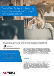 Dutch Data Protection Authority streamlines data breach reports with Visma Connect